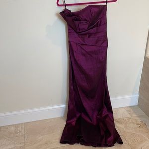 Long shiny purple dress